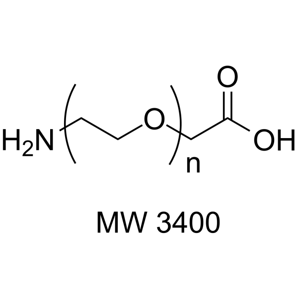 Amine-PEG-CH2COOH (MW 3400) Chemical Structure Amine-PEG-CH2COOH (MW 3400)