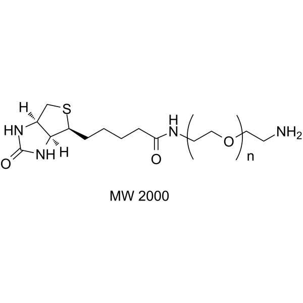 Biotin-PEG-amine (MW 2000) Chemical Structure Biotin-PEG-amine (MW 2000)