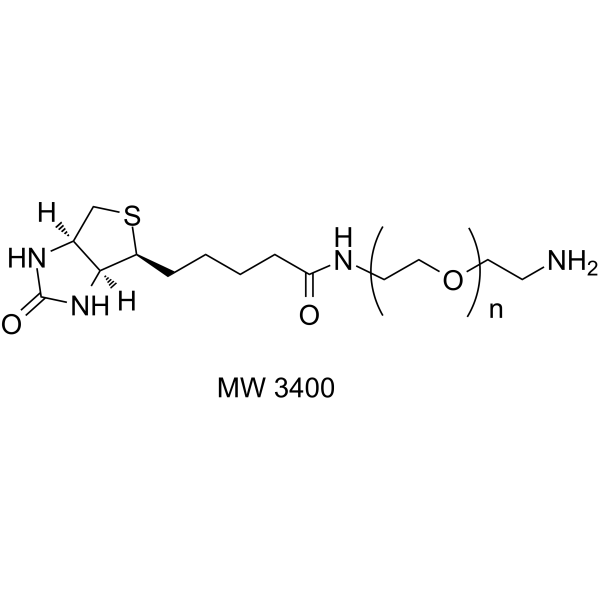 Biotin-PEG-amine (MW 3400) Chemical Structure Biotin-PEG-amine (MW 3400)