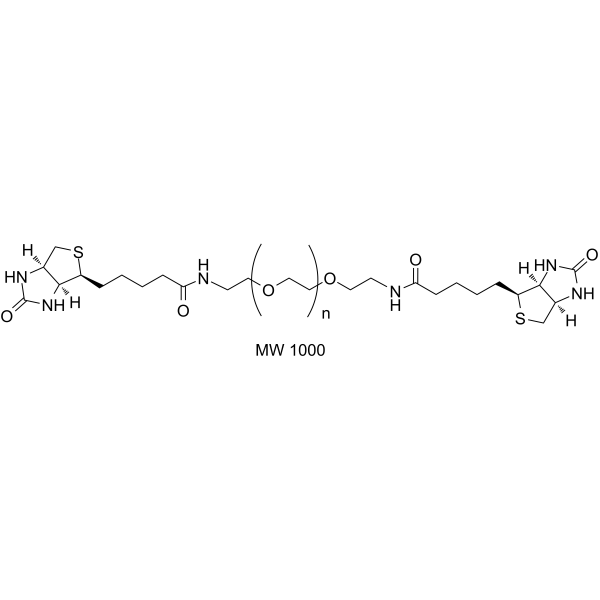 Biotin-PEG-Biotin (MW 1000) Chemical Structure Biotin-PEG-Biotin (MW 1000)