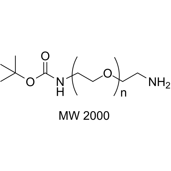 Boc-NH-PEG-amine (MW 2000) Chemical Structure Boc-NH-PEG-amine (MW 2000)