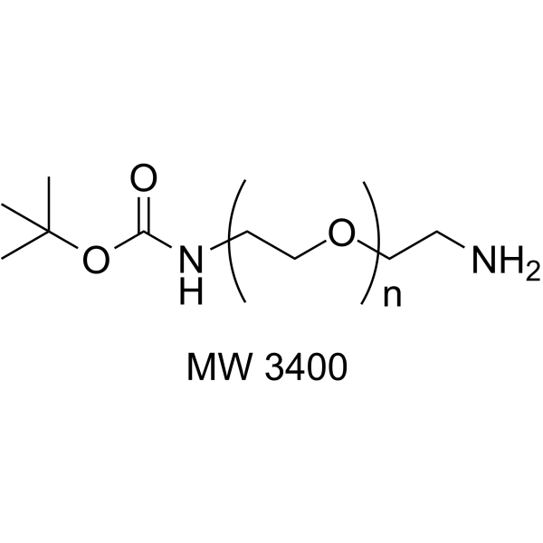 Boc-NH-PEG-amine (MW 3400) Chemical Structure Boc-NH-PEG-amine (MW 3400)