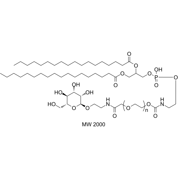 DSPE-PEG-2-Aminoethyl-alpha-mannopyranoside (MW 2000) Chemical Structure DSPE-PEG-2-Aminoethyl-alpha-mannopyranoside (MW 2000)