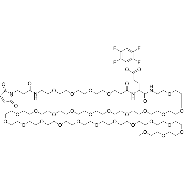 Mal-PEG4-Glu(TFP ester)-NH-m-PEG24 Chemical Structure Mal-PEG4-Glu(TFP ester)-NH-m-PEG24