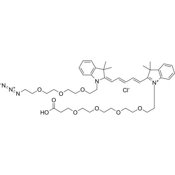 N-(Azide-PEG3)-N'-(PEG4-acid)-Cy5 Chemical Structure N-(Azide-PEG3)-N