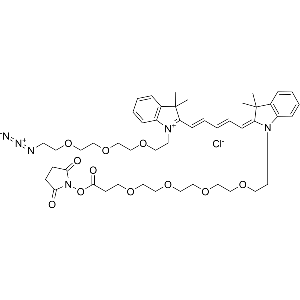 N-(Azide-PEG3)-N'-(PEG4-NHS ester)-Cy5 Chemical Structure N-(Azide-PEG3)-N