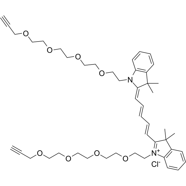 N,N'-bis-(propargyl-PEG4)-Cy5 Chemical Structure N,N