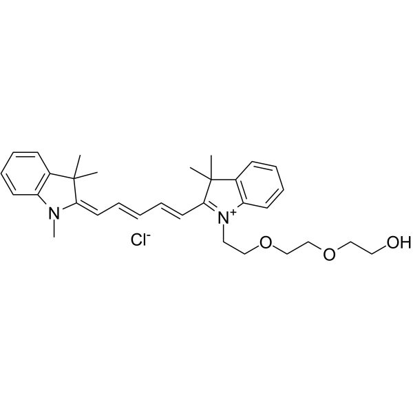 N-Methyl-N'-(hydroxy-PEG2)-Cy5 Chemical Structure N-Methyl-N