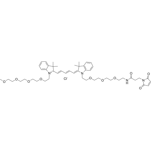 N-(m-PEG4)-N'-(PEG3-Mal)-Cy5 Chemical Structure N-(m-PEG4)-N