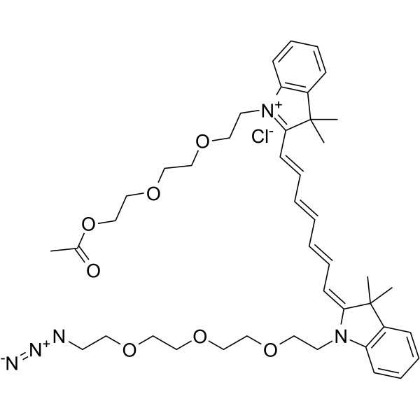 N-(Ac-PEG3)-N'-(azide-PEG3)-Cy7 chloride Chemical Structure N-(Ac-PEG3)-N