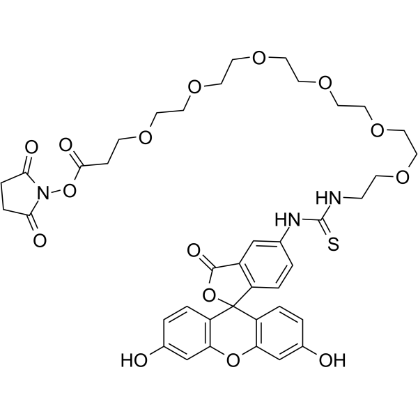Fluorescein-PEG6-NHS ester Chemical Structure Fluorescein-PEG6-NHS ester