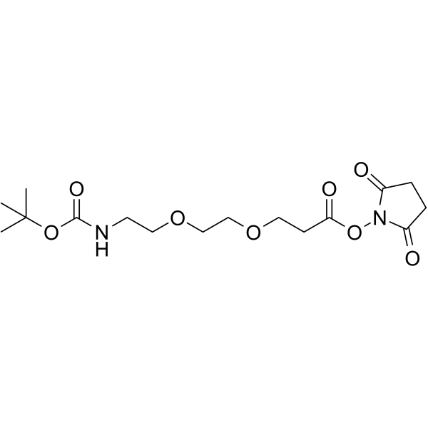 Boc-NH-PEG2-C2-NHS ester Chemical Structure Boc-NH-PEG2-C2-NHS ester