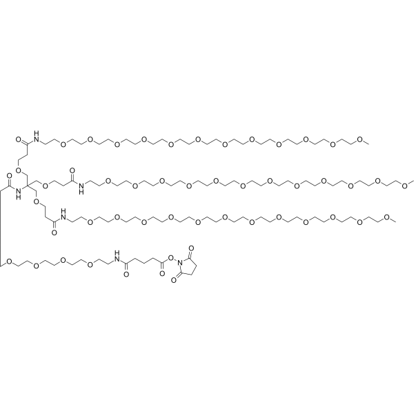 NHS-PEG4-(m-PEG12)3-ester Chemical Structure NHS-PEG4-(m-PEG12)3-ester