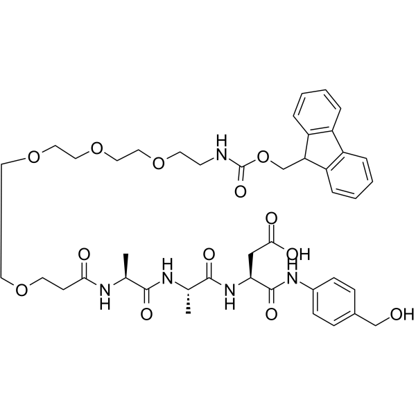 Fmoc-PEG4-Ala-Ala-Asn-PAB Chemical Structure Fmoc-PEG4-Ala-Ala-Asn-PAB