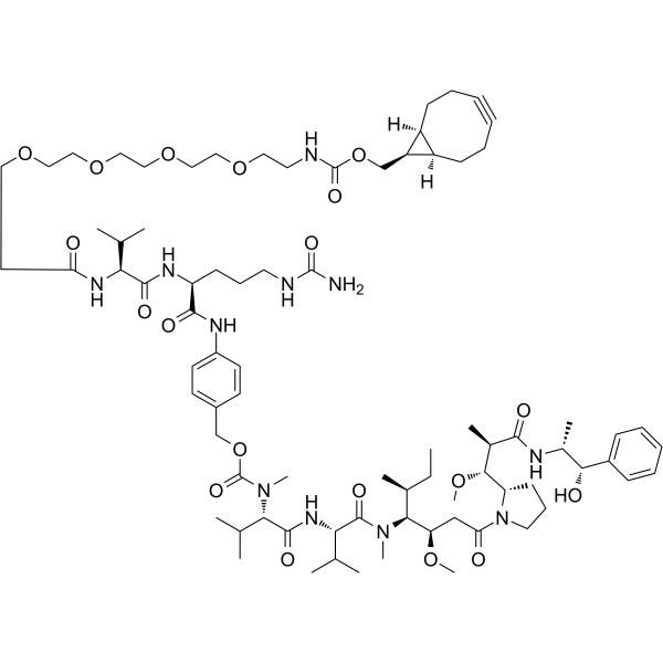 endo-BCN-PEG4-Val-Cit-PAB-MMAE Chemical Structure endo-BCN-PEG4-Val-Cit-PAB-MMAE