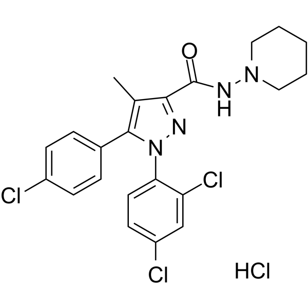 Rimonabant Hydrochloride(Synonyms: 盐酸利莫那班; SR 141716A Hydrochloride)