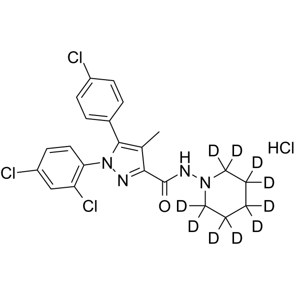 Rimonabant-d10 hydrochloride(Synonyms: 盐酸利莫那班 d10 (盐酸盐))