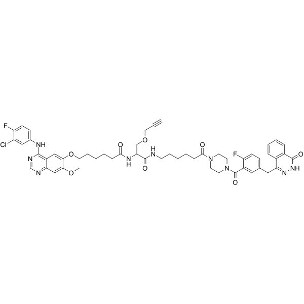 Dual PARP EGFR ligand for PROTAC