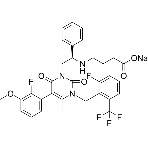 Elagolix sodium Chemical Structure Elagolix sodium(Synonyms: NBI-56418 sodium)