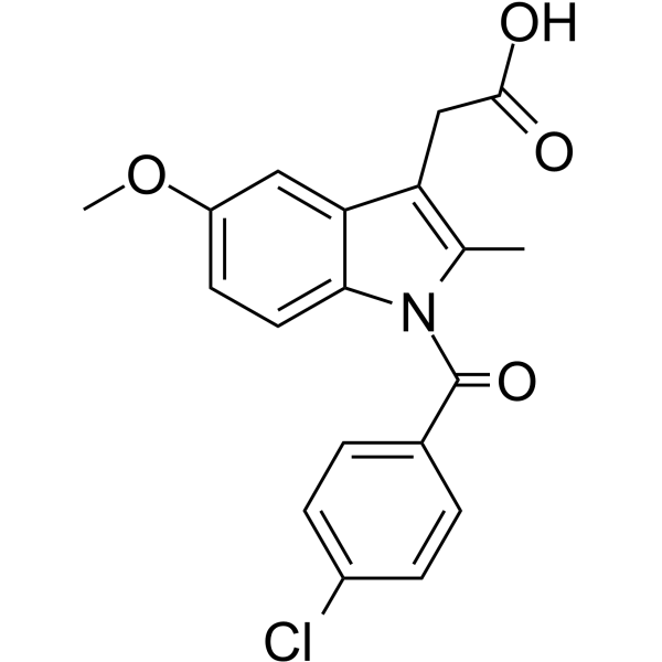 Indomethacin Chemical Structure Indomethacin(Synonyms: 吲哚美辛; Indometacin)