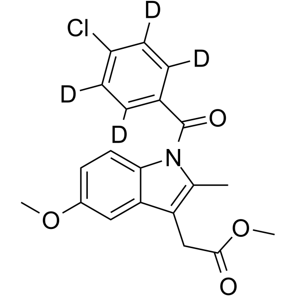 Indomethacin-d4 Methyl Ester Chemical Structure Indomethacin-d4 Methyl Ester(Synonyms: 吲哚美辛甲酯 d4)
