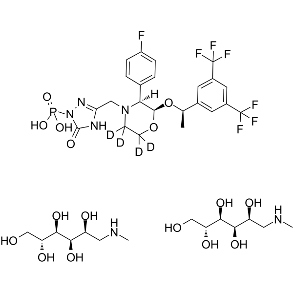 Fosaprepitant-d4 dimeglumine Chemical Structure Fosaprepitant-d4 dimeglumine(Synonyms: MK-0517-d4; L785298-d4)