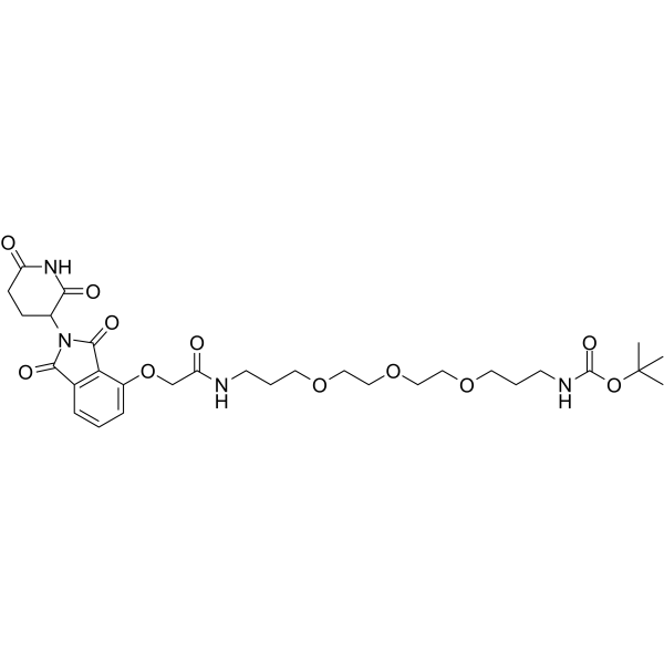 Thalidomide-O-amido-CH2-PEG3-CH2-NH-Boc Chemical Structure Thalidomide-O-amido-CH2-PEG3-CH2-NH-Boc