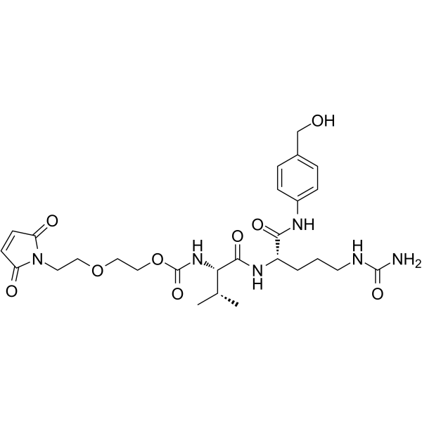 Mal-PEG2-Val-Cit-PABA Chemical Structure Mal-PEG2-Val-Cit-PABA