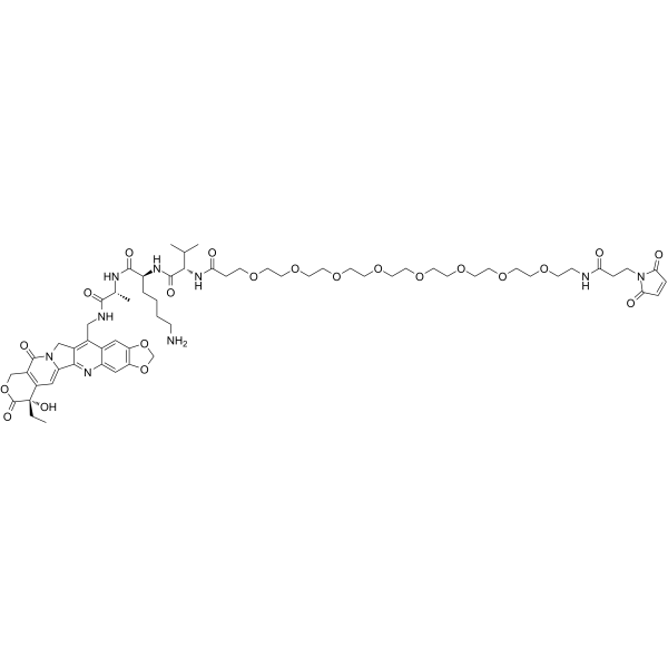 MP-PEG8-Val-Lys-Gly-7-MAD-MDCPT Chemical Structure MP-PEG8-Val-Lys-Gly-7-MAD-MDCPT