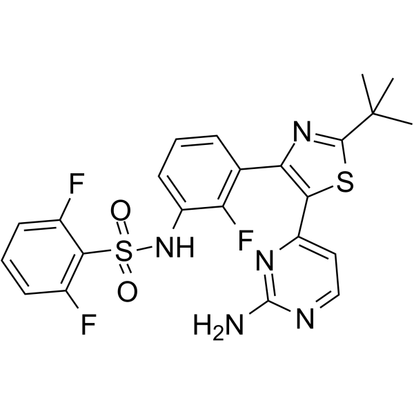 Dabrafenib Chemical Structure Dabrafenib(Synonyms: 达拉非尼; GSK2118436A; GSK2118436)
