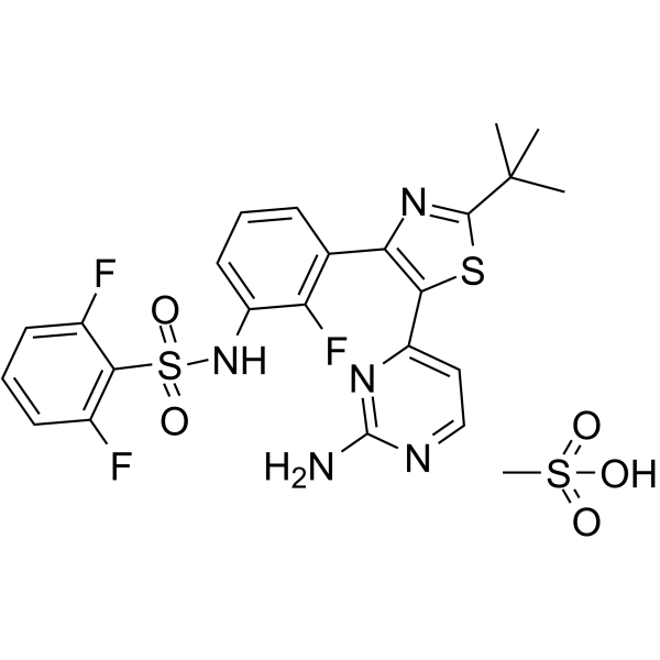 Dabrafenib Mesylate(Synonyms: 甲磺酸达拉非尼; GSK2118436 Mesylate;  GSK 2118436B)