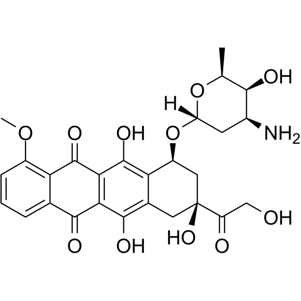 Doxorubicin Chemical Structure Doxorubicin(Synonyms: Hydroxydaunorubicin)