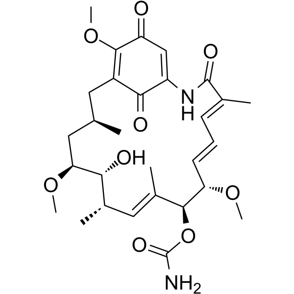 Geldanamycin Chemical Structure Geldanamycin(Synonyms: 格尔德霉素)