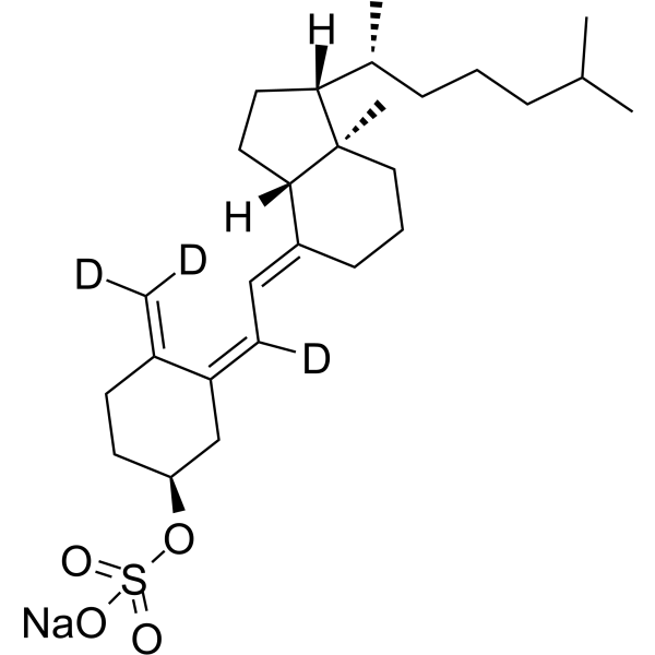 Vitamin D3 sulfate-d3 sodium Chemical Structure Vitamin D3 sulfate-d3 sodium(Synonyms: 维生素D3 d3 (钠盐))