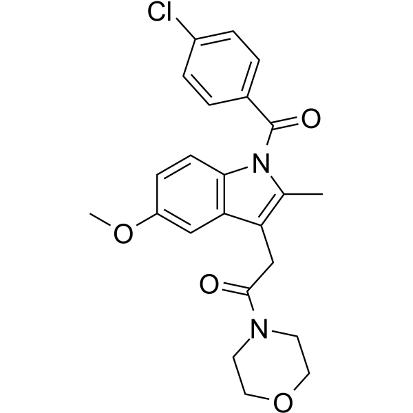 BML-190 Chemical Structure BML-190(Synonyms: 吲哚美辛吗啉代酰胺; Indomethacin morpholinylamide; IMMA)