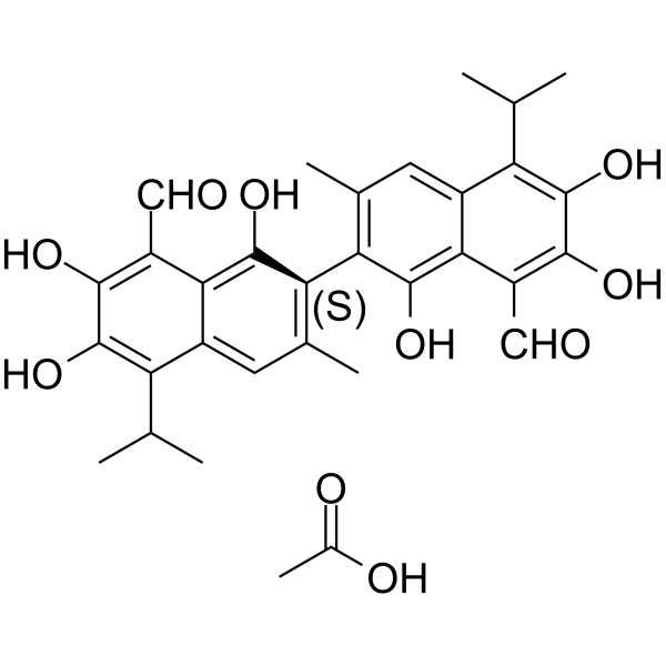 (S)-Gossypol (acetic acid) Chemical Structure (S)-Gossypol (acetic acid)(Synonyms: (S)-(+)-Gossypol acetic acid)