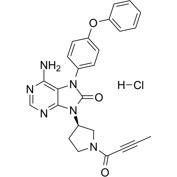 Tirabrutinib hydrochloride Chemical Structure Tirabrutinib hydrochloride(Synonyms: ONO-4059 hydrochloride; GS-4059 hydrochloride)