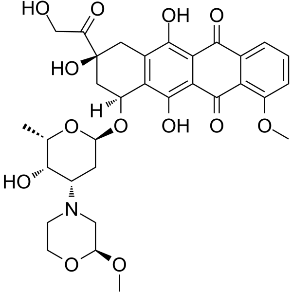 Nemorubicin(Synonyms: Methoxymorpholinyl doxorubicin;  FCE 23762;  PNU 152243)