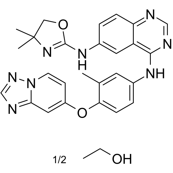 Tucatinib hemiethanolate(Synonyms: Irbinitinib hemiethanolate; ARRY-380 hemiethanolate; ONT-380 hemiethanolate)