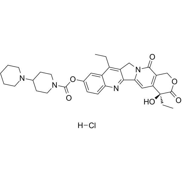 Irinotecan hydrochloride(Synonyms: 伊立替康盐酸盐; (+)-Irinotecan hydrochloride; CPT-11 hydrochloride)