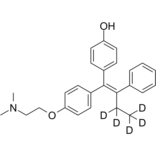 (E)-4-Hydroxytamoxifen-d5 Chemical Structure (E)-4-Hydroxytamoxifen-d5(Synonyms: (E)-Afimoxifene-d5)