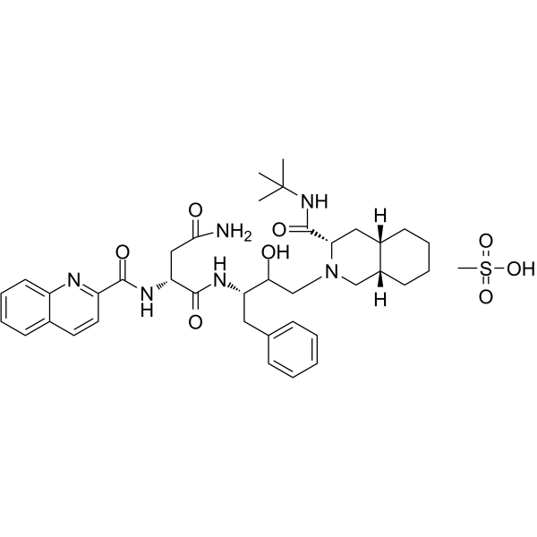 Saquinavir Mesylate(Synonyms: 沙奎那韦甲磺酸盐; Ro 31-8959/003)