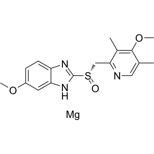 Esomeprazole magnesium salt Chemical Structure Esomeprazole magnesium salt(Synonyms: (S)-Omeprazole magnesium salt; (-)-Omeprazole magnesium salt)