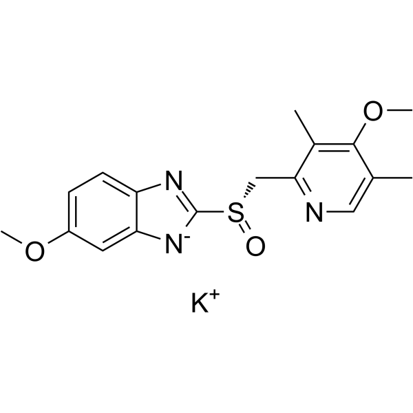 Esomeprazole potassium salt Chemical Structure Esomeprazole potassium salt(Synonyms: (S)-Omeprazole potassium salt; (-)-Omeprazole potassium salt)