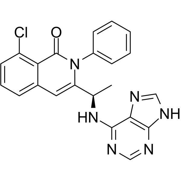 Duvelisib (R enantiomer) Chemical Structure Duvelisib (R enantiomer)(Synonyms: IPI-145 R enantiomer; INK1197 R enantiomer)
