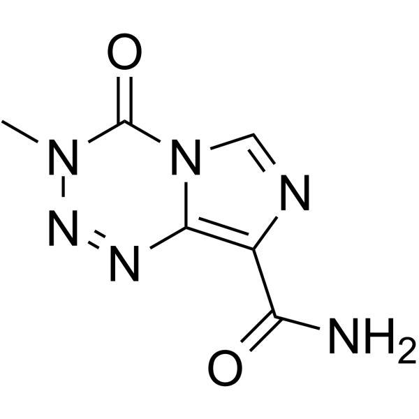 Temozolomide Chemical Structure Temozolomide(Synonyms: 替莫唑胺; NSC 362856; CCRG 81045; TMZ)