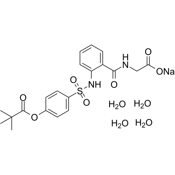 Sivelestat sodium tetrahydrate(Synonyms: 西维来司钠四水合物; EI546 sodium tetrahydrate; LY544349 sodium tetrahydrate; ONO5046 sodium tetrahydrate)