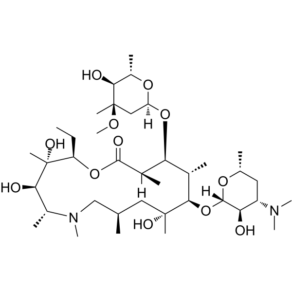 Azithromycin Chemical Structure Azithromycin(Synonyms: 阿奇霉素; CP 62993)