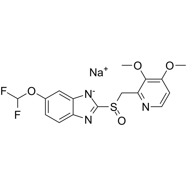 Pantoprazole sodium Chemical Structure Pantoprazole sodium(Synonyms: 泮托拉唑钠; BY1023 sodium; SKF96022 sodium)