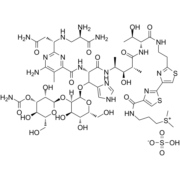 Bleomycin sulfate Chemical Structure Bleomycin sulfate(Synonyms: 硫酸博来霉素)